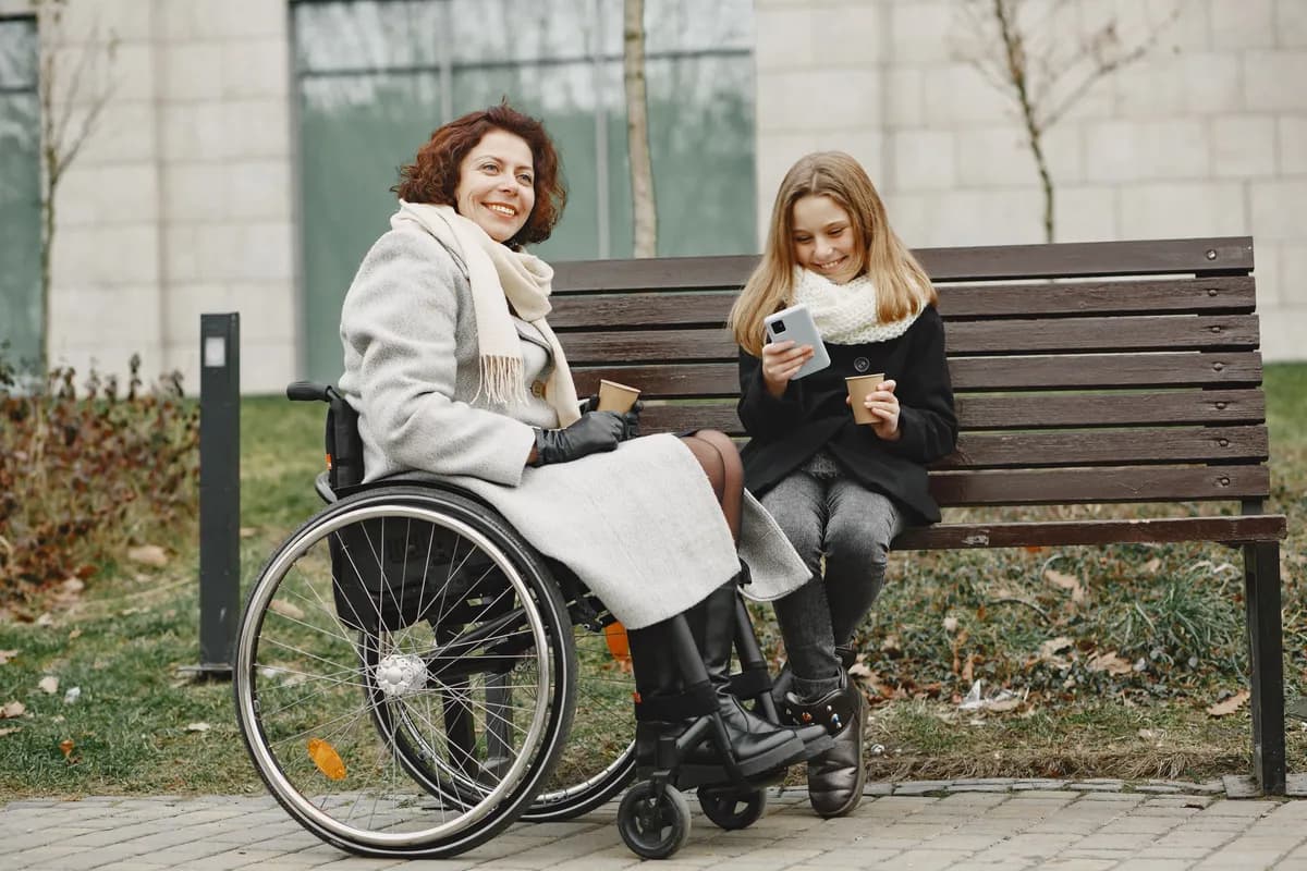 Support coordinator meeting with a participant in a welcoming space